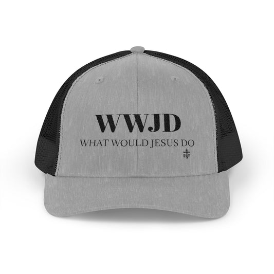 WWJD Snapback Trucker Cap - Faith-Based Fashion, Christian Gift, Casual Wear, Inspirational Accessory, Everyday Style
