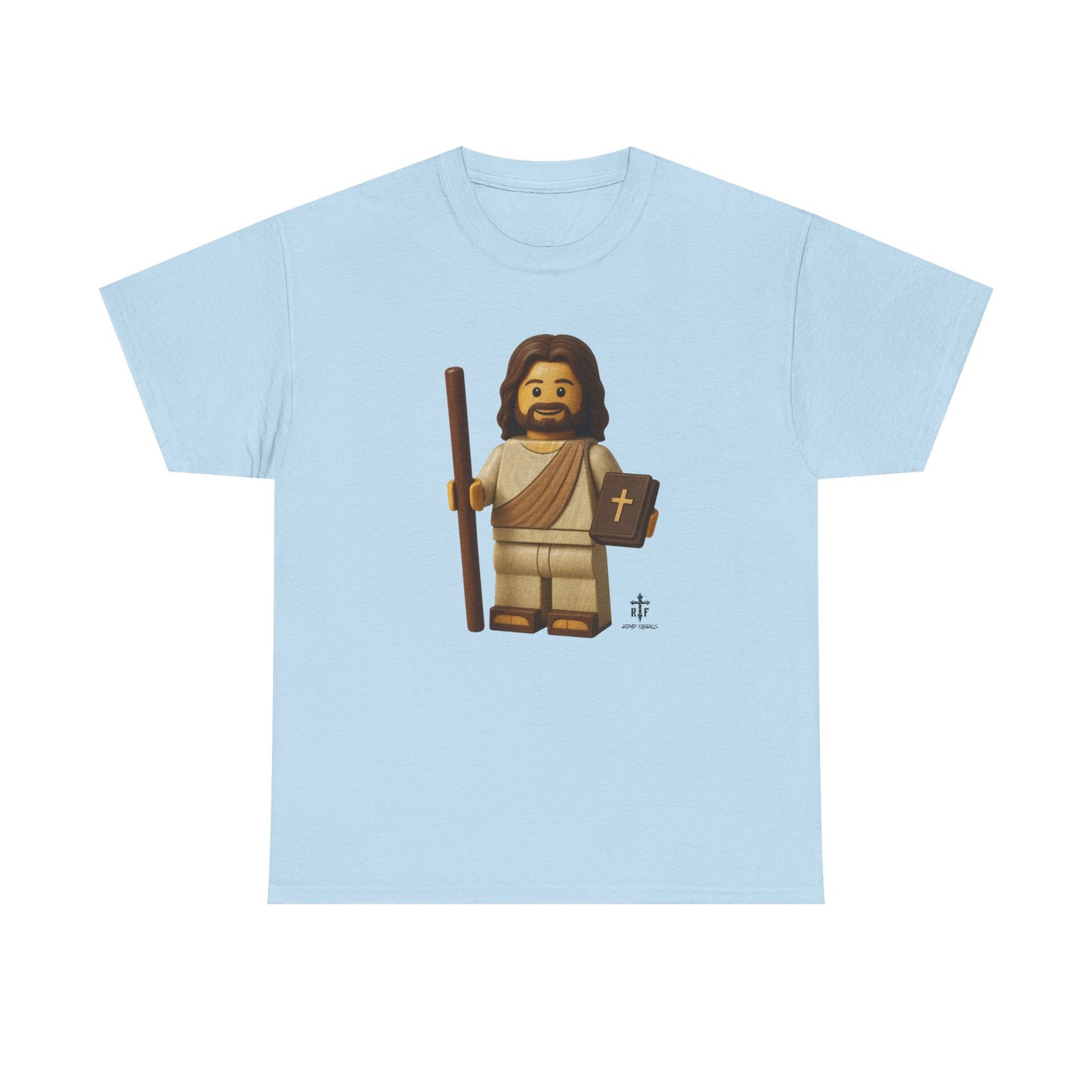 Lego Jesus Unisex Heavy Cotton Tee, Faith-Based Shirt, Christian Apparel, Religious Gift, Casual Wear, Unique Design