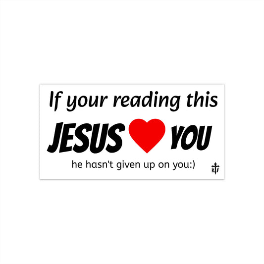 Jesus Loves You, Inspirational Bumper Stickers, Car Decor, Faith-based Gift, Uplifting Christian Sticker