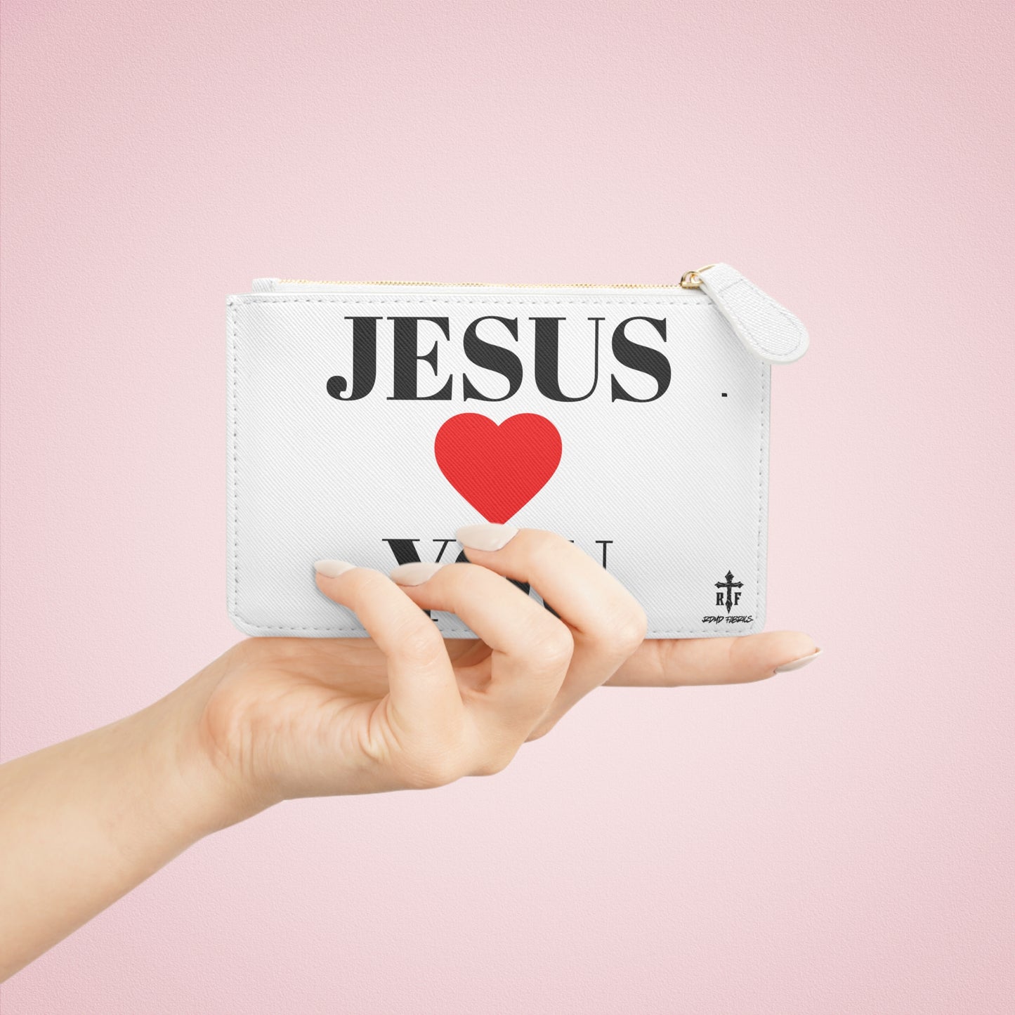 Jesus Loves You Mini Clutch Bag | Faith-Based Accessory, Christian Gift, Stylish Wallet, Cute Prayer Pouch, Inspirational Clutch