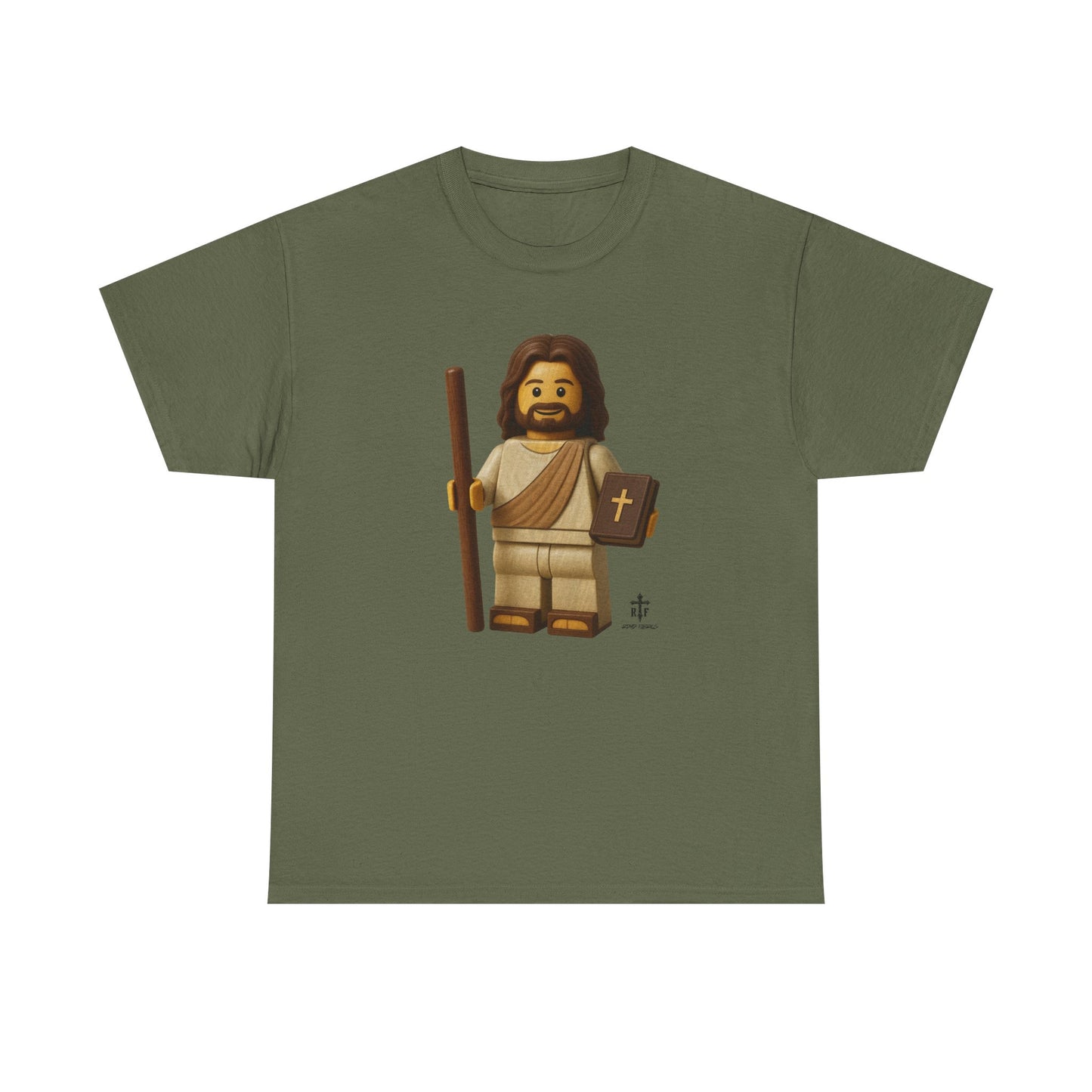 Lego Jesus Unisex Heavy Cotton Tee, Faith-Based Shirt, Christian Apparel, Religious Gift, Casual Wear, Unique Design