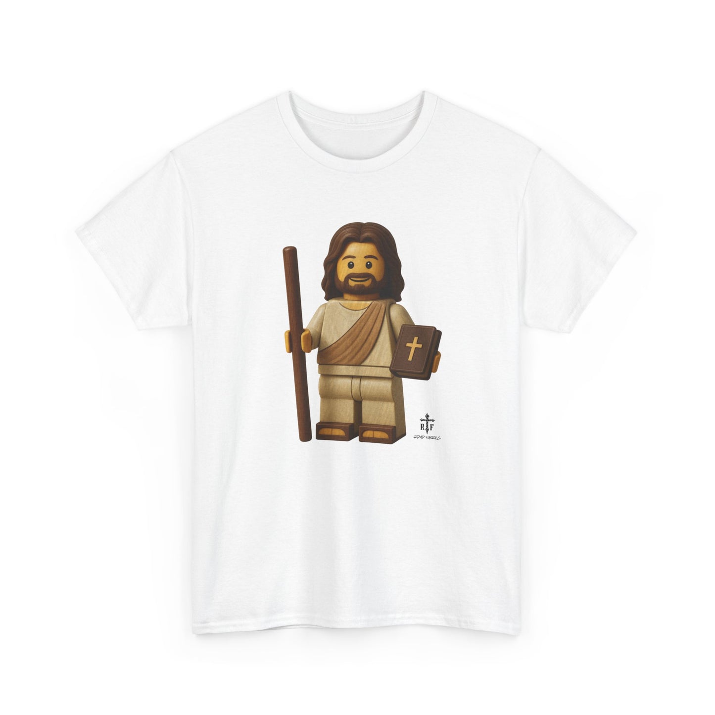 Lego Jesus Unisex Heavy Cotton Tee, Faith-Based Shirt, Christian Apparel, Religious Gift, Casual Wear, Unique Design