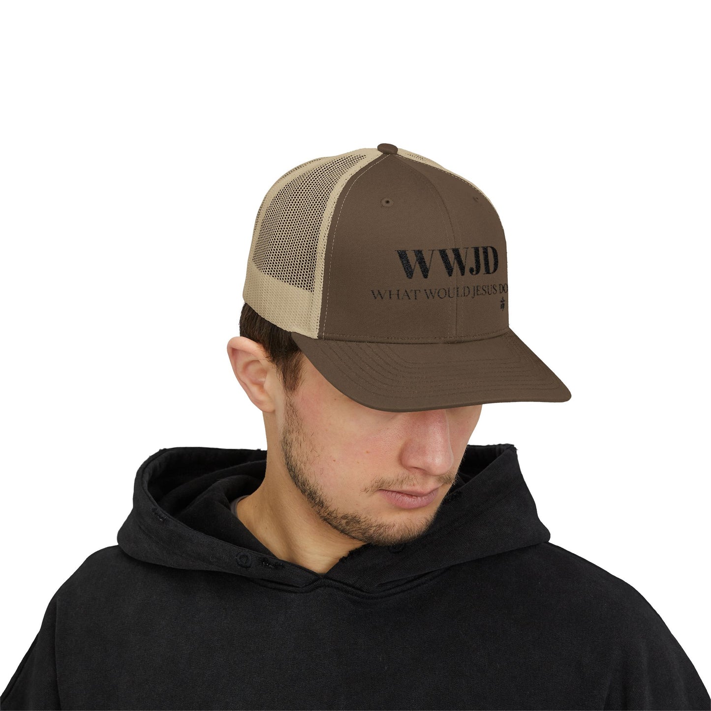WWJD Snapback Trucker Cap - Faith-Based Fashion, Christian Gift, Casual Wear, Inspirational Accessory, Everyday Style