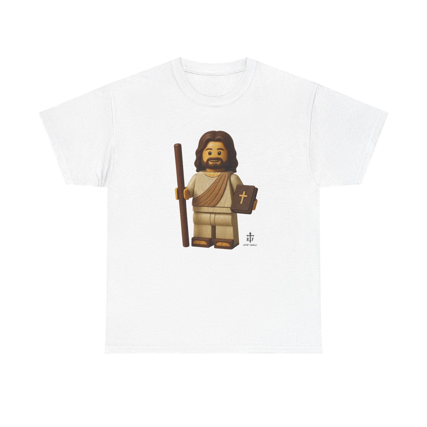 Lego Jesus Unisex Heavy Cotton Tee, Faith-Based Shirt, Christian Apparel, Religious Gift, Casual Wear, Unique Design