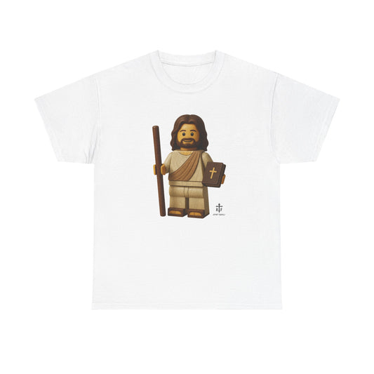 Lego Jesus Unisex Heavy Cotton Tee, Faith-Based Shirt, Christian Apparel, Religious Gift, Casual Wear, Unique Design