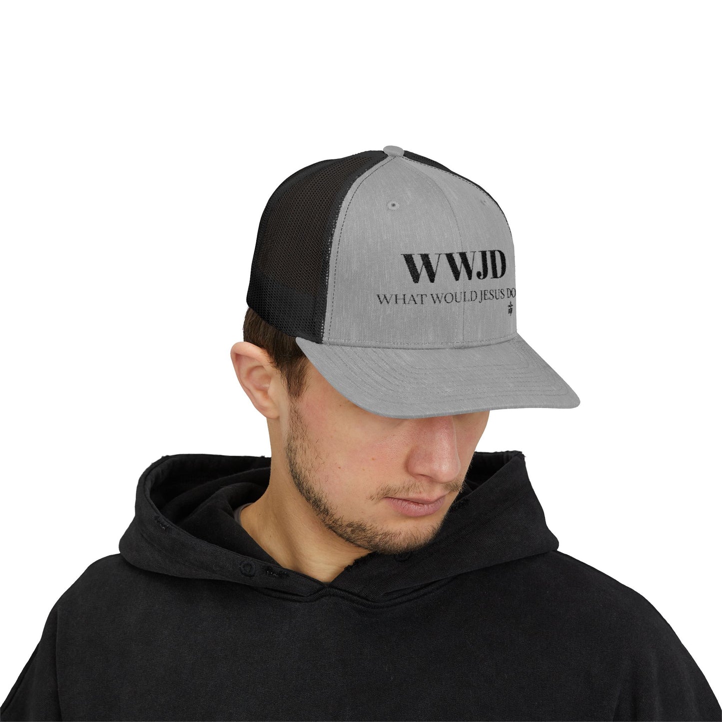 WWJD Snapback Trucker Cap - Faith-Based Fashion, Christian Gift, Casual Wear, Inspirational Accessory, Everyday Style