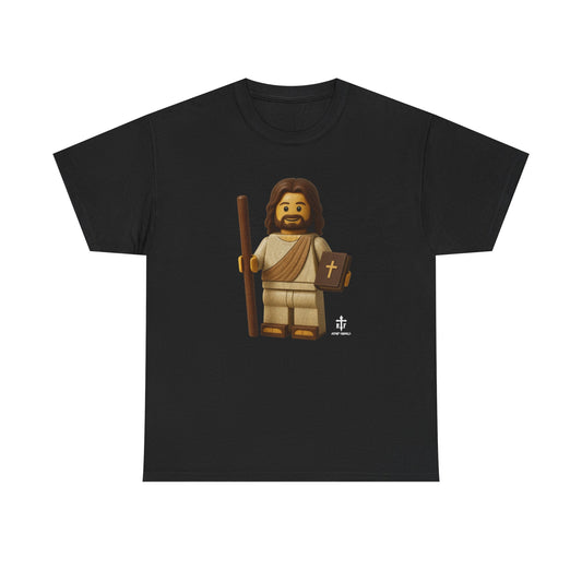Lego Jesus Unisex Heavy Cotton Tee, Faith-Based Shirt, Christian Apparel, Religious Gift, Casual Wear, Unique Design