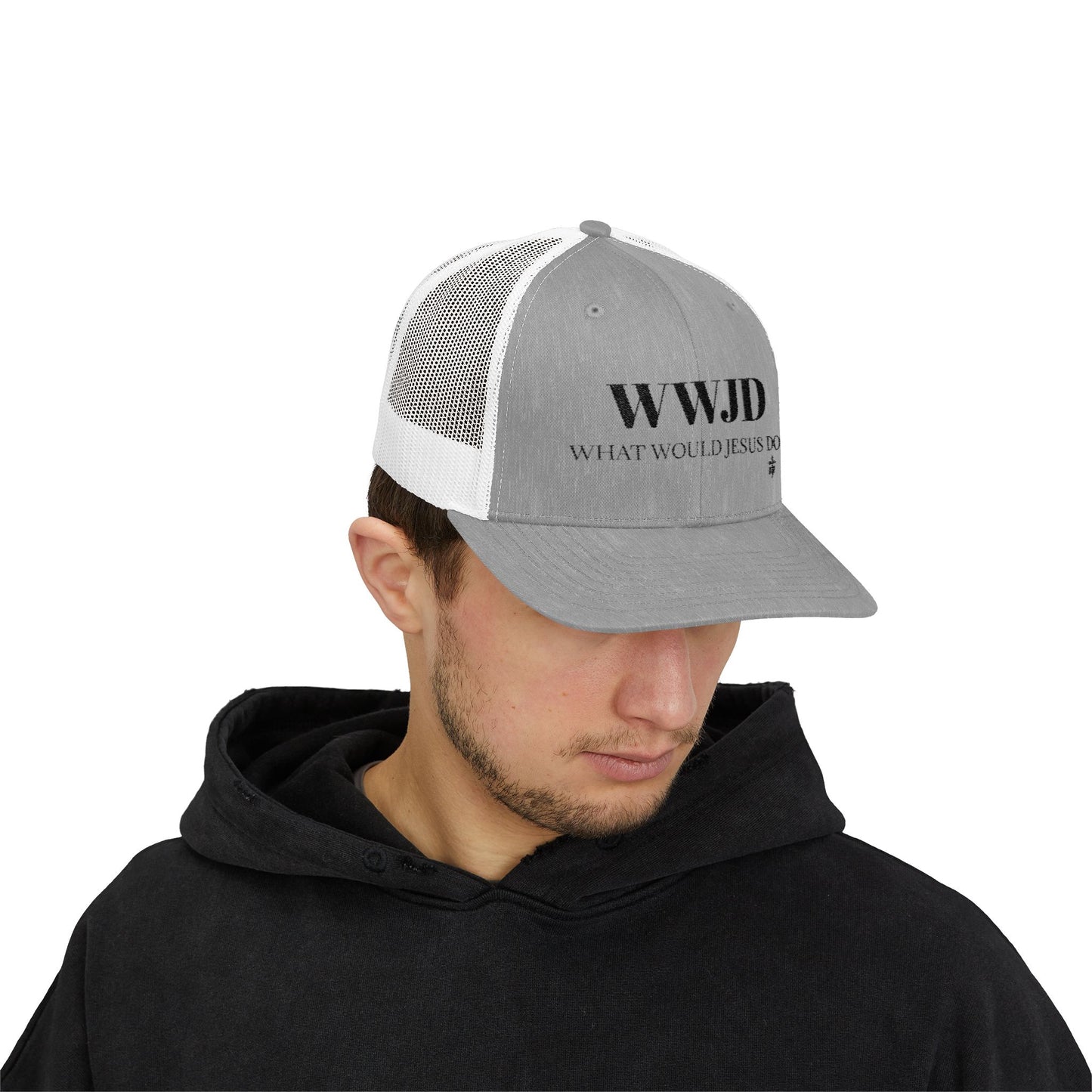 WWJD Snapback Trucker Cap - Faith-Based Fashion, Christian Gift, Casual Wear, Inspirational Accessory, Everyday Style